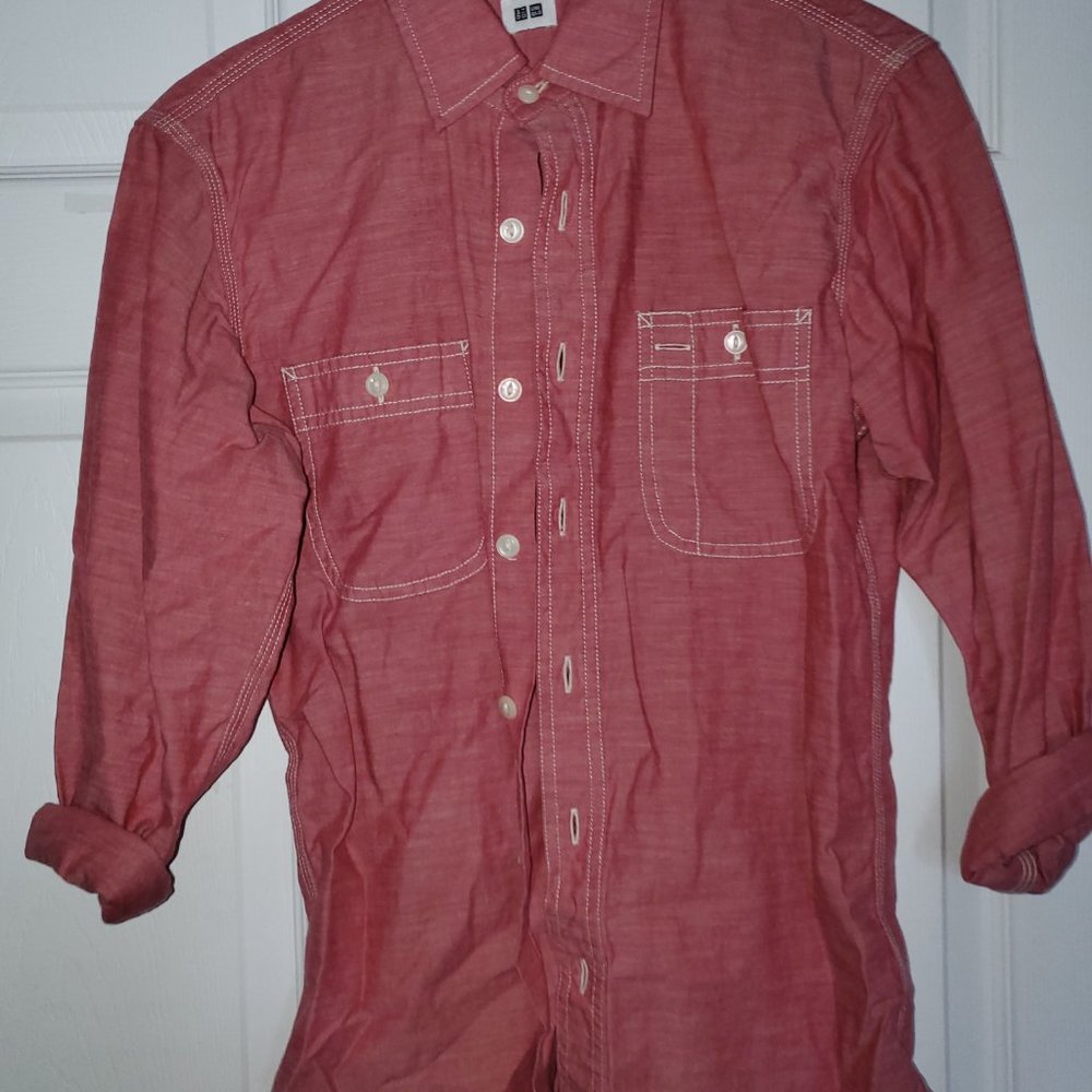 Uniqlo Red Button-Down Shirt in XS